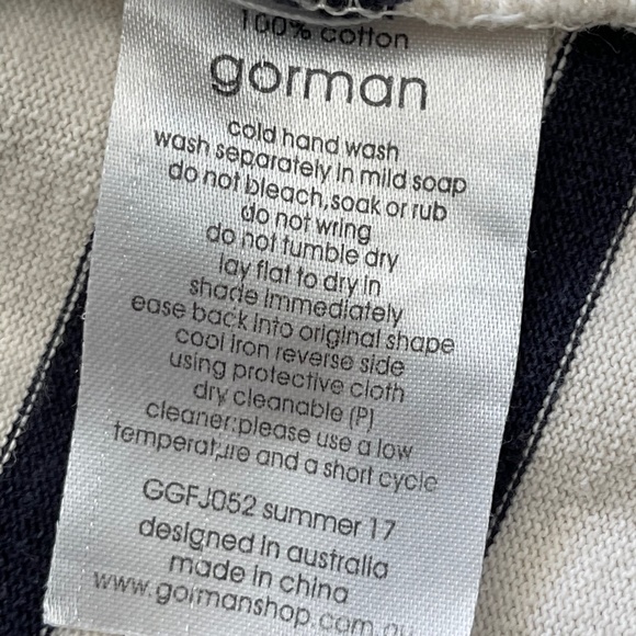 Gorman + Monika Forsberg Music Note Black & White Stripe Dress size 10 - Picture 7 of 9